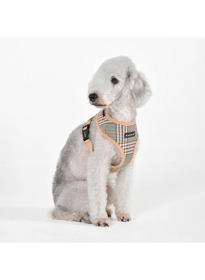 بوبيا حزام كلب Puppia Lucas A (فوق الرأس) بنمط مربعات أنيق مناسب لفصل الربيع والصيف للكلاب الصغيرة والمتوسطة، لون بيج، مقاس كبير جدًا - Image 4