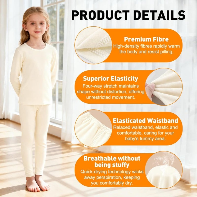 thermal underwear set for winter outdoor play, high-elastic nylon-spandex blend, black, abrasion-resistant and non-deformable with ultra-soft warmth - Image 5