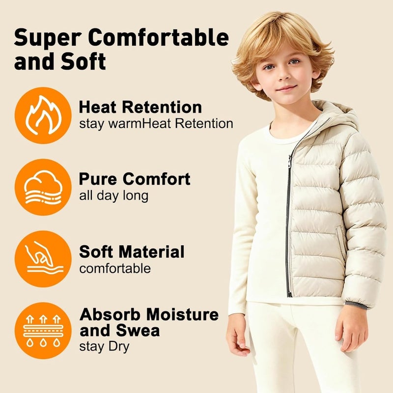 thermal underwear set for winter outdoor play, high-elastic nylon-spandex blend, black, abrasion-resistant and non-deformable with ultra-soft warmth - Image 4