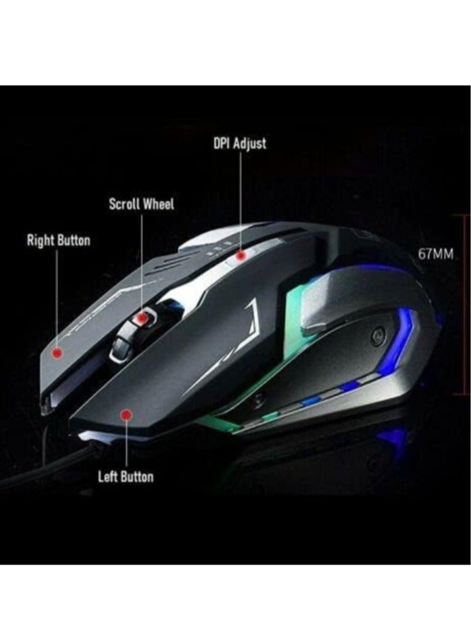 Gaming Mouse LED Breathing Fire 4 on Silent USB Wired 1600 DPI Laptop PC (Matte Black) - Image 2