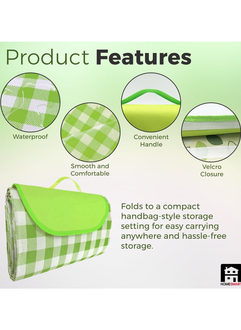 Home Smart - Smart Picnic Blanket Extra Large Sand Proof And Waterproof Portable Beach Mat For Camping Hiking Festivals - Image 1