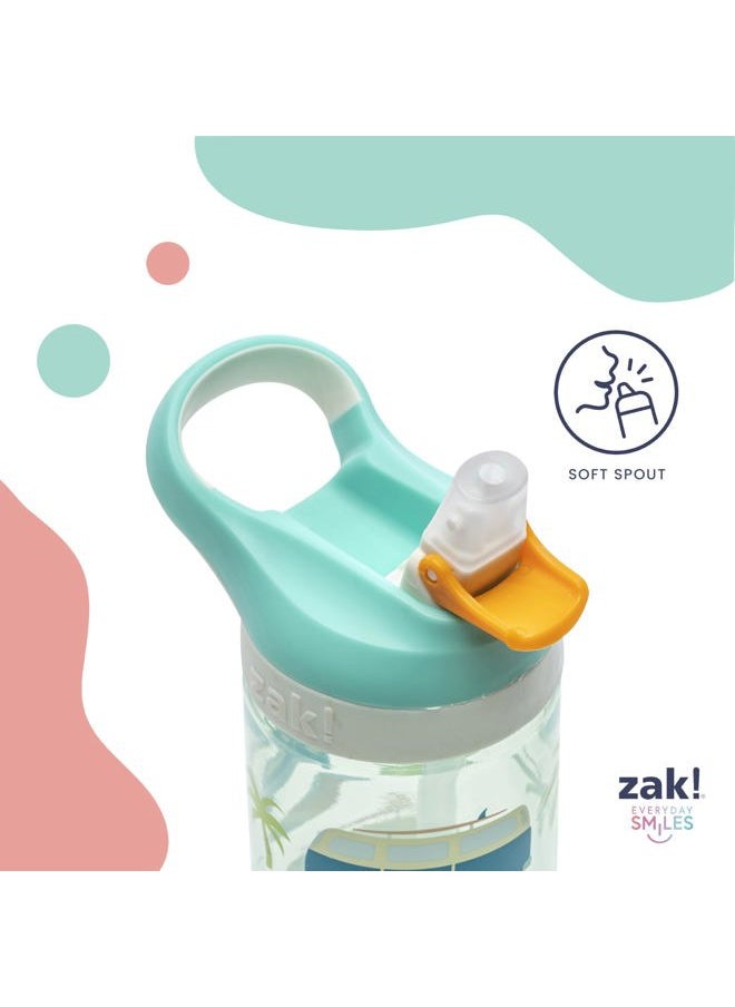 Zak Designs - Minecraft Kids Water Bottle with Straw and Built in Carrying Loop Set, Made of Plastic, Leak-Proof Water Bottle Designs (Creeper/Pig, 16 oz, 2pc Set) - Image 1