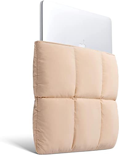 Comfyable Puffy Laptop Sleeve 13 Inch 14 Inch, Quilted Puffer Laptop Carrying Case, Pillow Case Compatible with MacBook Air M4 2025 M3 M2 M1, MacBook Pro M5 M4 Pro/Max, Sand - Image 2