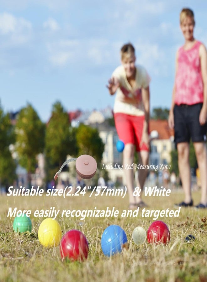 DONZWIYES Pallino Ball Replacement for Bocce and Boule Game, Tournament Quality 2.24 In/57 mm White Bocce Pallino Ball Replacement - Including Red Measuring Rope - Image 3
