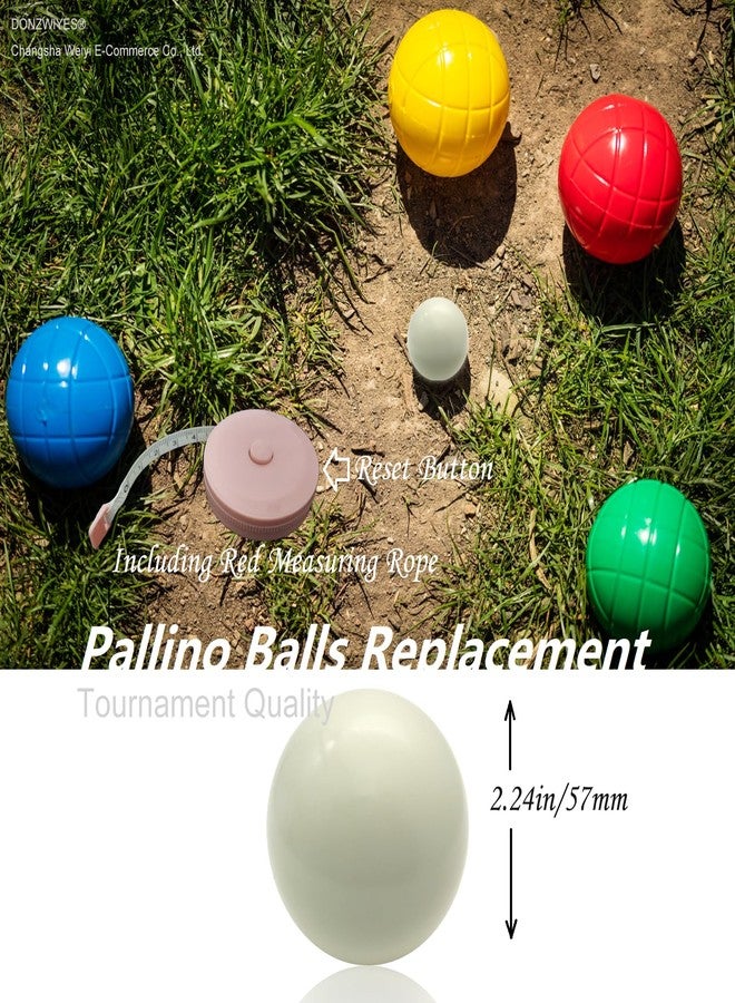 DONZWIYES Pallino Ball Replacement for Bocce and Boule Game, Tournament Quality 2.24 In/57 mm White Bocce Pallino Ball Replacement - Including Red Measuring Rope - Image 4