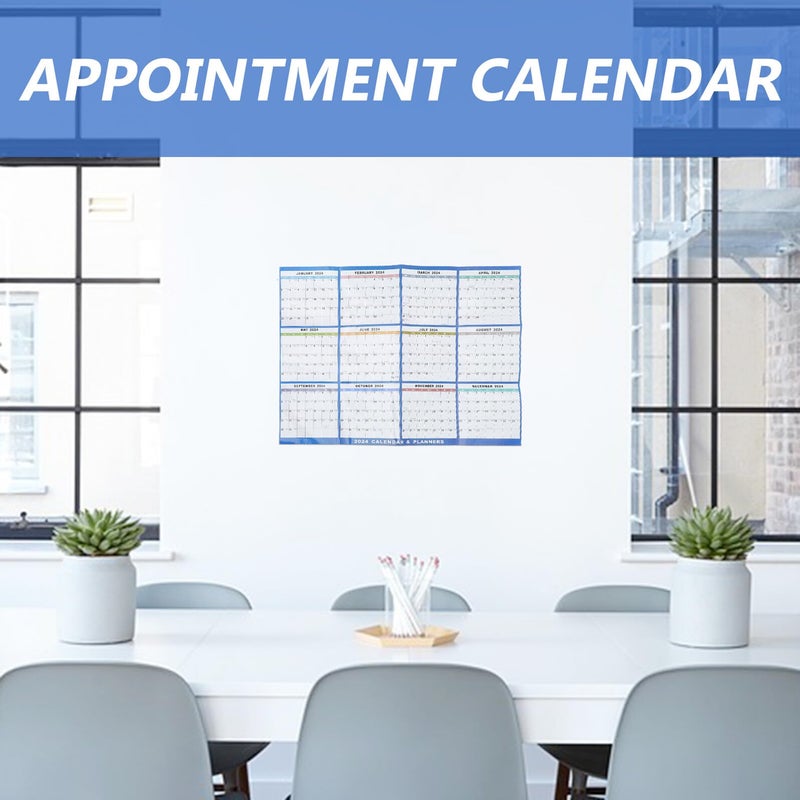 2024 Large Laminated Erasable Wall Calendar Double Sided Monthly Planner For Office Home - Image 5