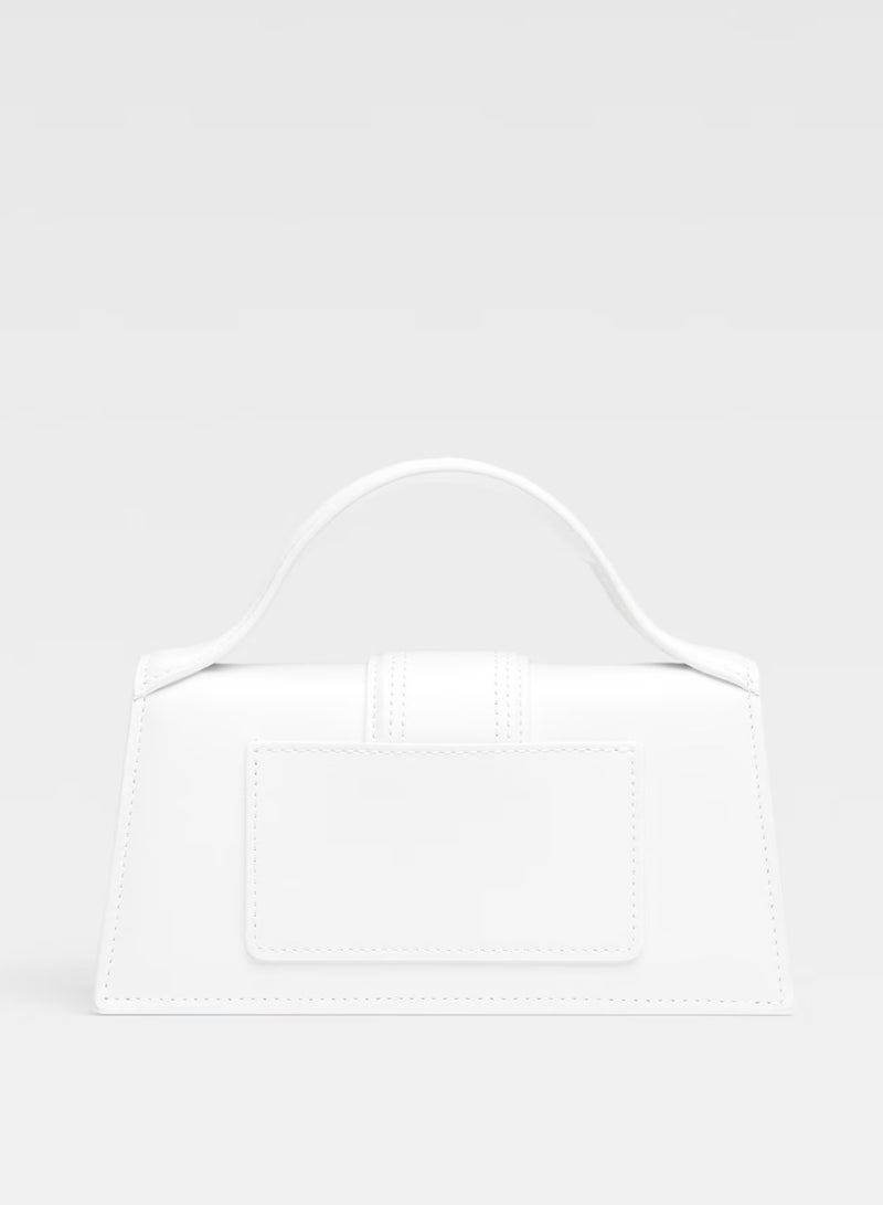 JACQUEMUS The Bambino Flap Bag With Detachable Strap, Women's Hand Bag, Women's Shoulder Bag, Women's Tote Bag, Women's Travel Bag, Glossy-White-17cm - Image 3