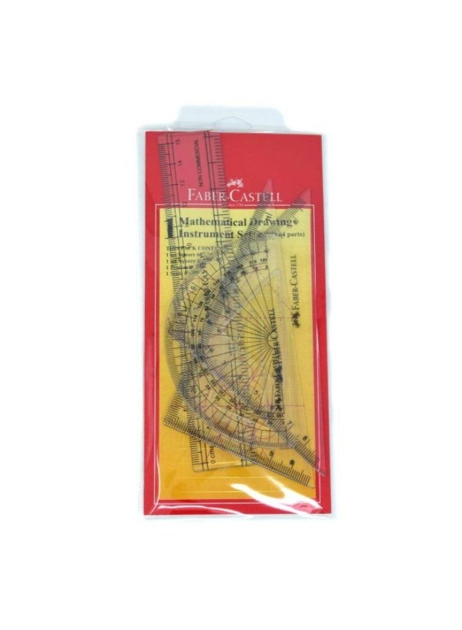 Faber-Castell Clear Math Geometry Tool Set, 4 Pieces - Image 2