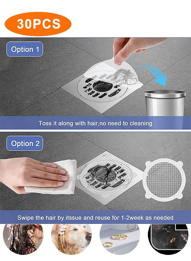 Photon 30 قطعة من أغطية تصريف الشعر للاستخدام مرة واحدة، أغطية دائرية لتصريف شعر الحمام، 3.93 بوصة، غطاء تصريف حمام للحمام وحوض الاستحمام والمطبخ - Image 5