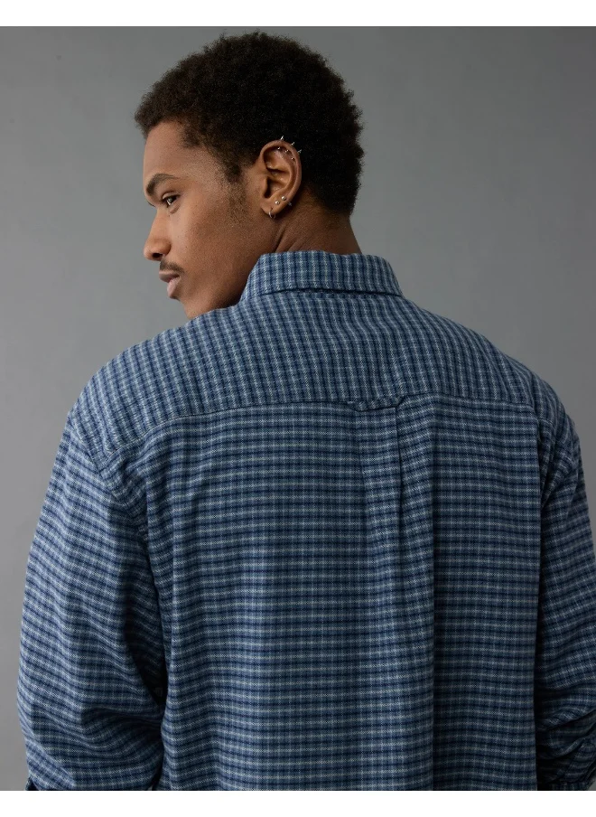 امريكان ايجل AE Everyday Plaid Flannel Button-Up Shirt