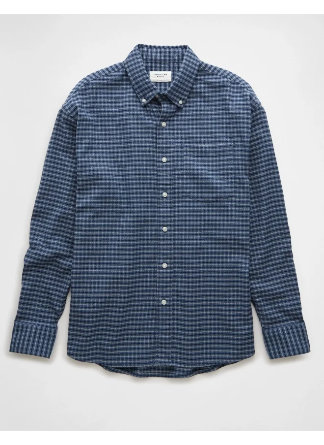 امريكان ايجل AE Everyday Plaid Flannel Button-Up Shirt