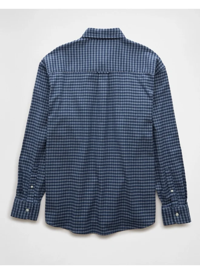 امريكان ايجل AE Everyday Plaid Flannel Button-Up Shirt