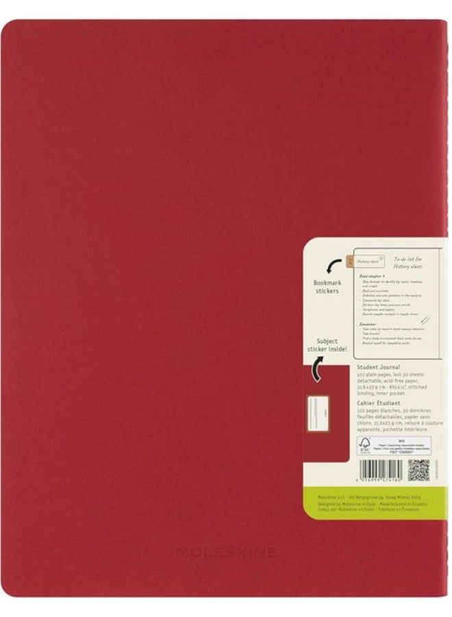 MOLESKINE Student Cahier Notebook XXL Size Plain Pages Red Cover 80 Pages - Image 1