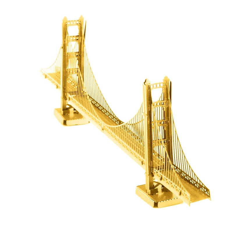 Fascinations Metal Earth 3D Laser Cut Model - San Francisco Golden Gate Bridge in Gold - Rare Earth Edition - Image 5