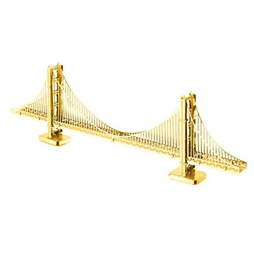 Fascinations Metal Earth 3D Laser Cut Model - San Francisco Golden Gate Bridge in Gold - Rare Earth Edition - Image 2