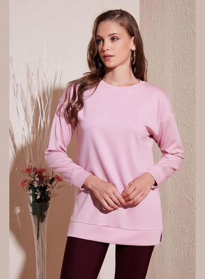 Lela Lela Stretch Oversize Fit Crew Neck Modal Fabric Sweatshirt Women's SWEAT 5865877