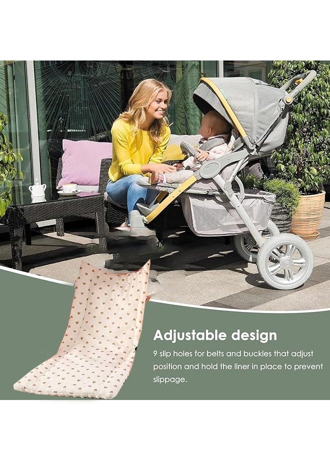 Berma Baby Baby stroller seat pad toddler seat pad universal breathable soft newborn baby stroller seat pad baby dining car seat lining boys and girls baby stroller pure cotton seat pad (love)  - Image 2
