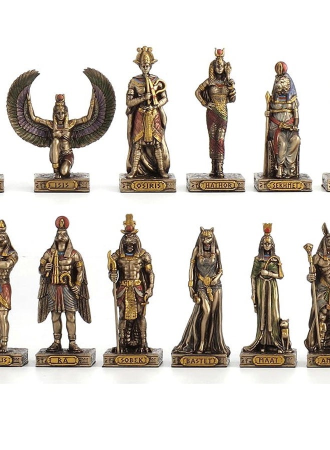 Veronese Design Egyptian Gods Resin Figurines Hand Painted Bronzed Statue - Image 1