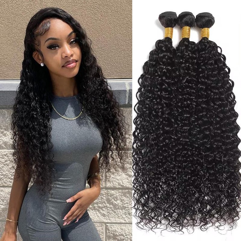 بورتشان موجة الماء 3 حزم شعر بشري رطب ومجعد 3 حزم للنساء السود 16 18 20 بوصة حزم موجة الماء البرازيلية لون أسود طبيعي