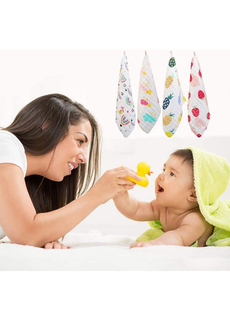 10 Pack Premium Muslin Baby Washcloths Soft Gentle Face Towels and Bibs for Newborn Infant Reusable Wipes Ideal for Sensitive Skin Care - Image 3