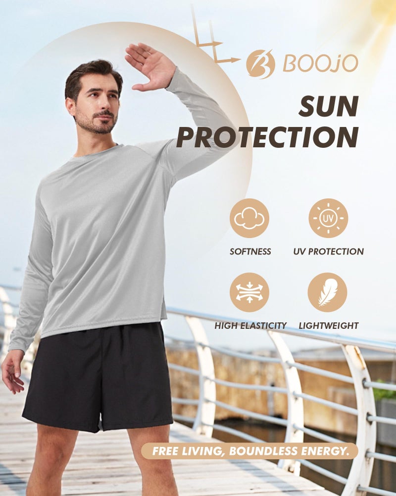 BOOJO 7 Pack Long Sleeve Shirts for Men - Quick Dry Moisture Wicking Sun Protection UV UPF T-Shirts for Fishing Workout Gym - Image 3