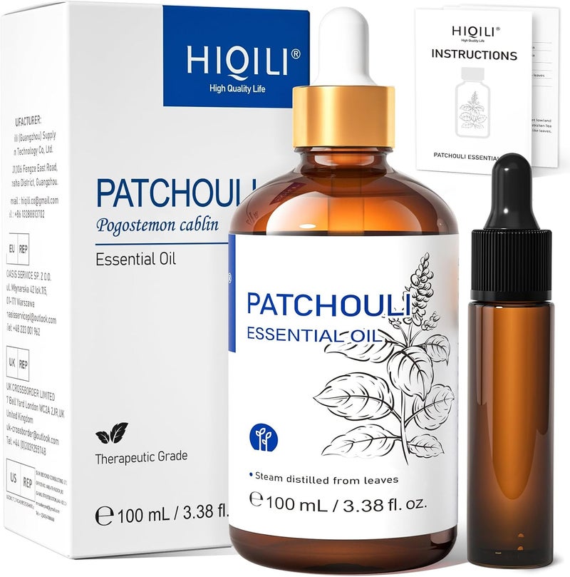 Patchouli Essential Oil, Pure Natural and Organic, for Perfume Making, Diffuser and Skin - 3.38 Fl Oz - Image 1