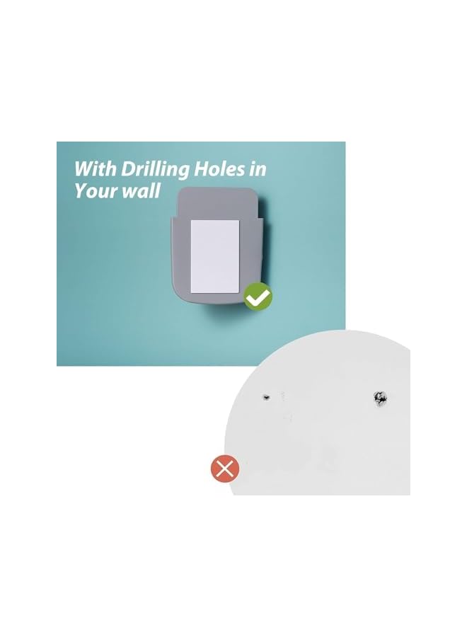 Green Tiger Remote Control Holder Wall Mount, 4 Pack Adhesive Wall Mounted Organizer with Grooves, No Drill Installation Holder for Remote Controls, Pens, and Small Essentials, for Living Room Office - Image 5