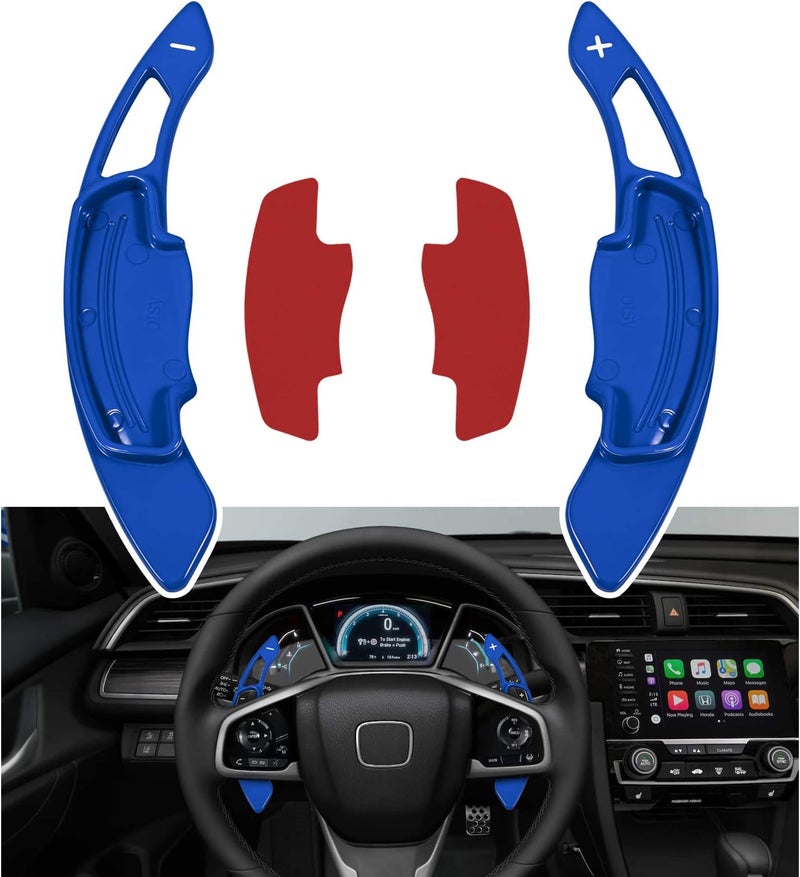 Bonbo Blue Sports Aluminum Steering Wheel Paddle Shifter Extension Cover trim interior Accessories for Honda Accord Civic Insight CR-V - Image 1