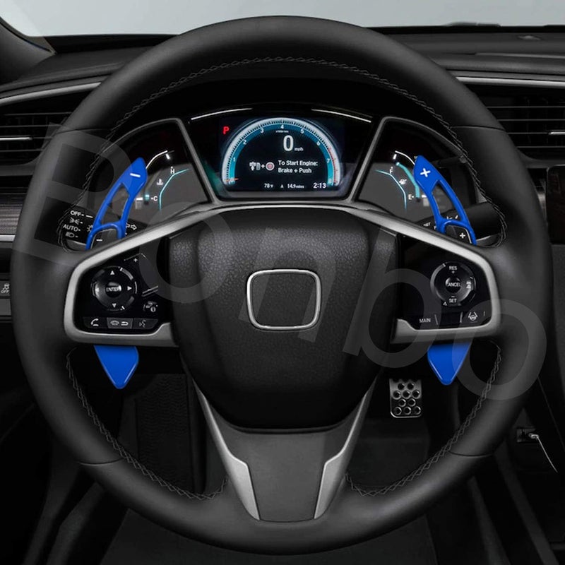 Bonbo Blue Sports Aluminum Steering Wheel Paddle Shifter Extension Cover trim interior Accessories for Honda Accord Civic Insight CR-V - Image 4