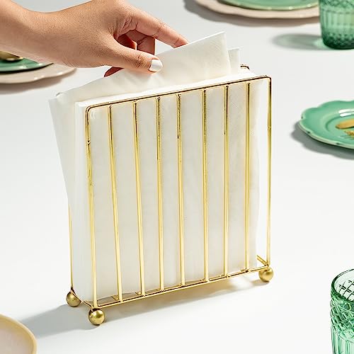 Nestroots Metallic Tissue Paper Holder | Finest Napkin Holder for Dining Table & Kitchen | 6 Inches Tissue Stand for Home, Office & Restaurant - Image 1