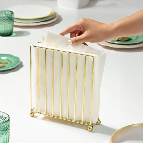 Nestroots Metallic Tissue Paper Holder | Finest Napkin Holder for Dining Table & Kitchen | 6 Inches Tissue Stand for Home, Office & Restaurant - Image 4