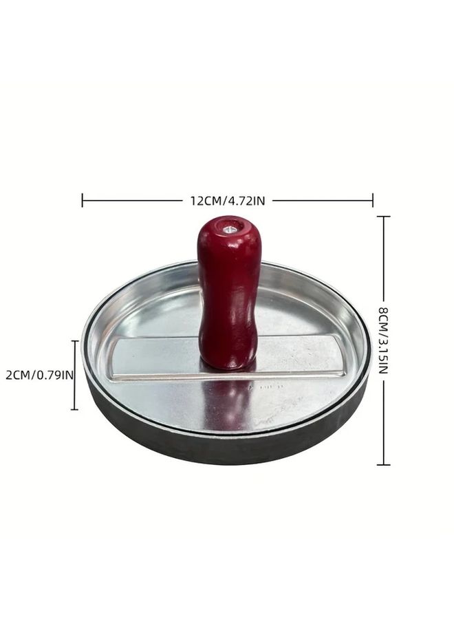 Stainless Steel Burger Press With Wooden Handle And 50 Meat Parchment Sheets - Image 2