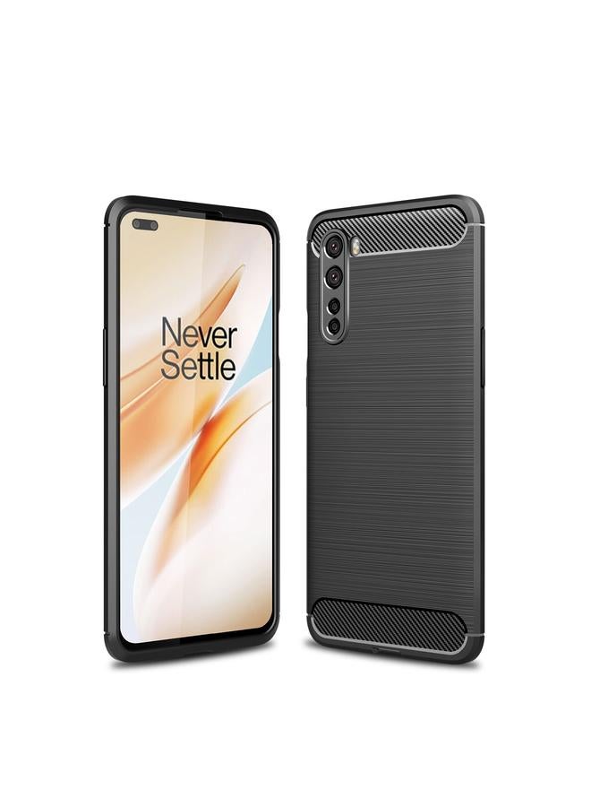 S-TOP Case For OnePlus Nord Brushed Texture Carbon Fiber TPU Case - Image 1