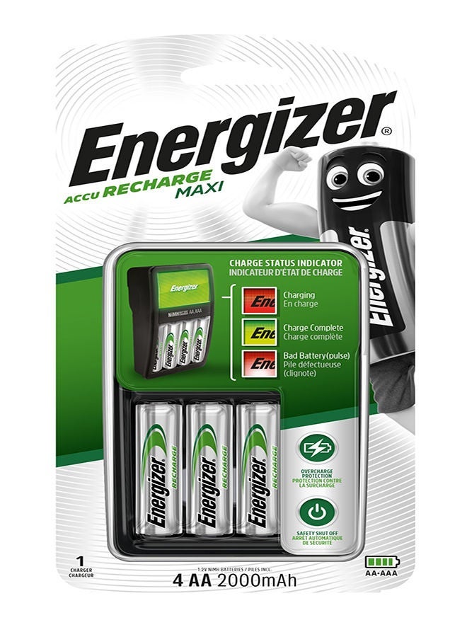 Energizer Maxi charger + 4AA (2000 mAh) Multicolour & Recharge Extreme Batteries AAA2 - 2 BatteriesBundle - Image 2