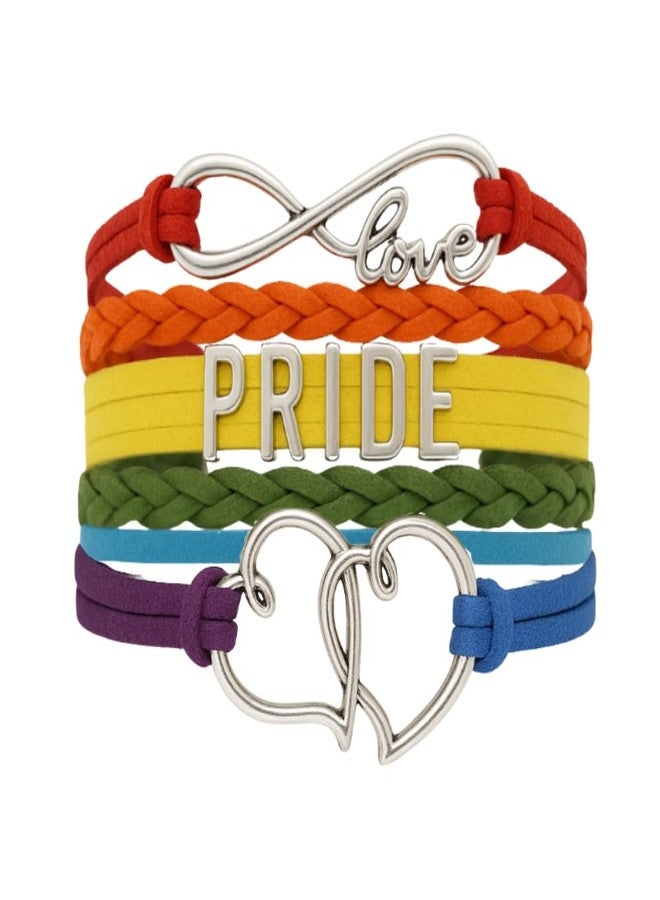 Infinity Collection - Gay Pride Charm Bracelet, LGBT Bracelet, Gay Pride Jewelry, Adjustable Bracelet for Women with Infinity Love Symbol and Hearts - Image 1