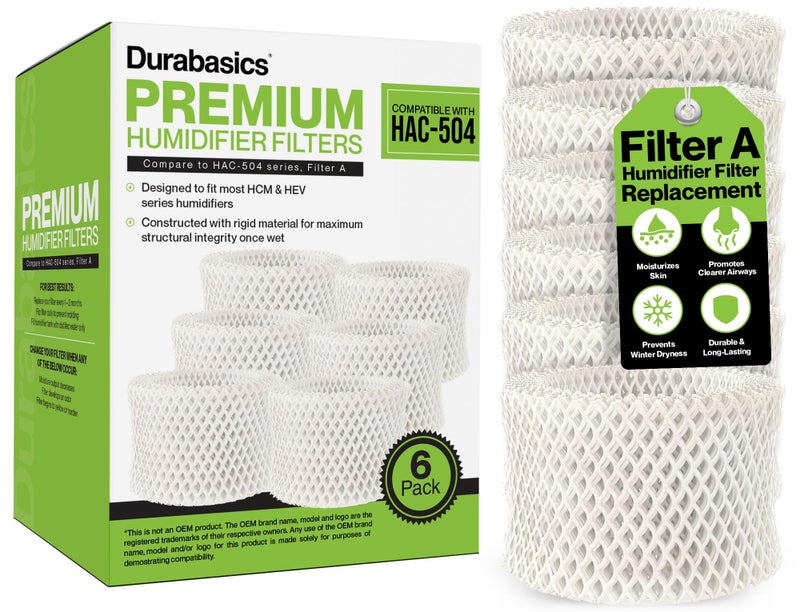 Durabasics 6 Pack of Premium Humidifier Filters Compatible with Honeywell Humidifier Filters HAC-504, HAC-504AW & Honeywell Filter A | Replacement for HCM 350 Filters & Cool Mist Humidifiers - Image 1