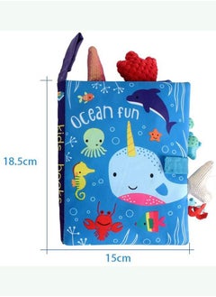 Y&D Soft Baby Crinkle Cloth Book for Dinosaur and Ocean Tail Early Education Toy (2 Packs)  - Image 4