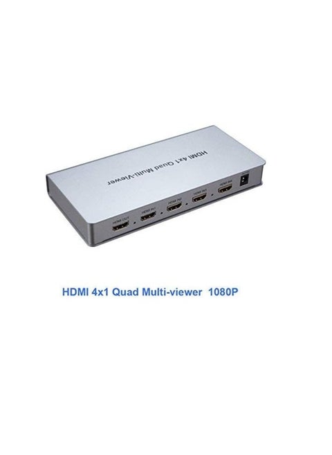 Microware Video 4x1 HDMI Quad Multi-Viewer with Seamless Switcher Selector 3D 1080p, 4x1 PIP Mode Multi-Viewer (4X1 Multi-Viewer, Silver)