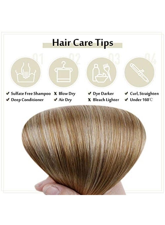 Full Shine Balayage Clip in Hair Extensions Real Human Hair Blonde Human Hair Extensions Clip ins Clip in Extensions Color 10 Fading to 16 and 16 Blonde Clip in Human Hair 7Pcs 120 Gram 22 Inch - Image 5