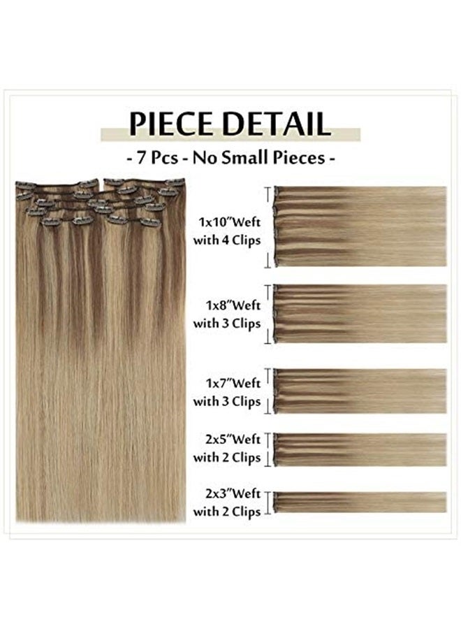 Full Shine Balayage Clip in Hair Extensions Real Human Hair Blonde Human Hair Extensions Clip ins Clip in Extensions Color 10 Fading to 16 and 16 Blonde Clip in Human Hair 7Pcs 120 Gram 22 Inch - Image 3