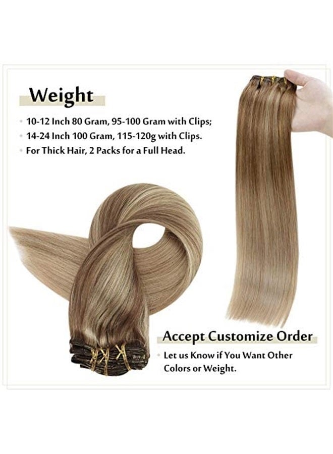 Full Shine Balayage Clip in Hair Extensions Real Human Hair Blonde Human Hair Extensions Clip ins Clip in Extensions Color 10 Fading to 16 and 16 Blonde Clip in Human Hair 7Pcs 120 Gram 22 Inch - Image 2