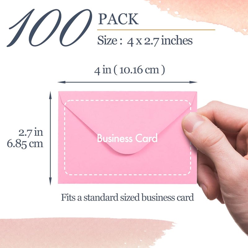 MATICAN Gift Card Envelopes - Gummed 100-Count Mini Envelopes, Paper Business Card Envelopes, Bulk Tiny Envelope Pockets for Small Note Cards, 10 Colors, 4 x 2.7 Inches - Image 4