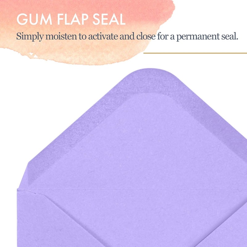 MATICAN Gift Card Envelopes - Gummed 100-Count Mini Envelopes, Paper Business Card Envelopes, Bulk Tiny Envelope Pockets for Small Note Cards, 10 Colors, 4 x 2.7 Inches - Image 5