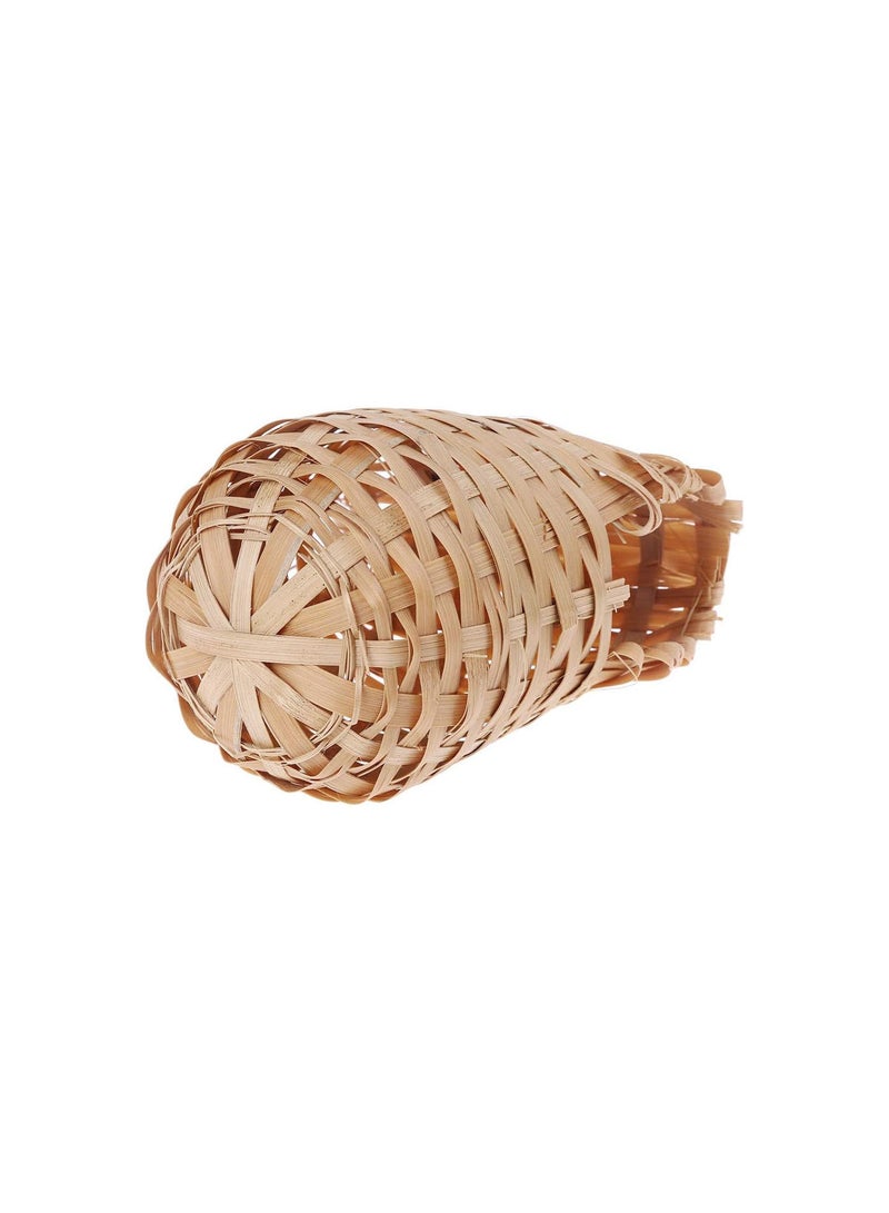 GGOOT Natural Bamboo Bird House Handmade Finch Hideout Cage Farm Finch Nest Box Wicker with Hooks Outdoor Hut Shelter - Image 2