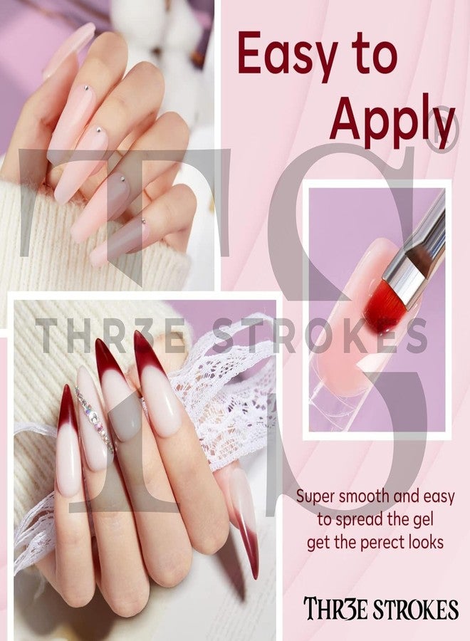 THR3E STROKES Poly Nail Gel Extension Kit for UV Nail Art, Extension Set Begginers Kit - Needs 2-3 Time Practice (6) - Image 3