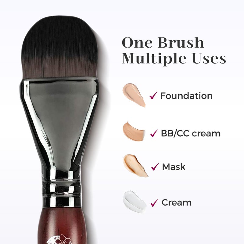 ENERGY Foundation Brush for Liquid Makeup DIY Facial Mask Premium Soft Bristles Contour Face Brush for Blending Liquid, Cream, Eye Mask, Under Eye Concealer Vegan Flat Cosmetic Makeup Tool - Image 4