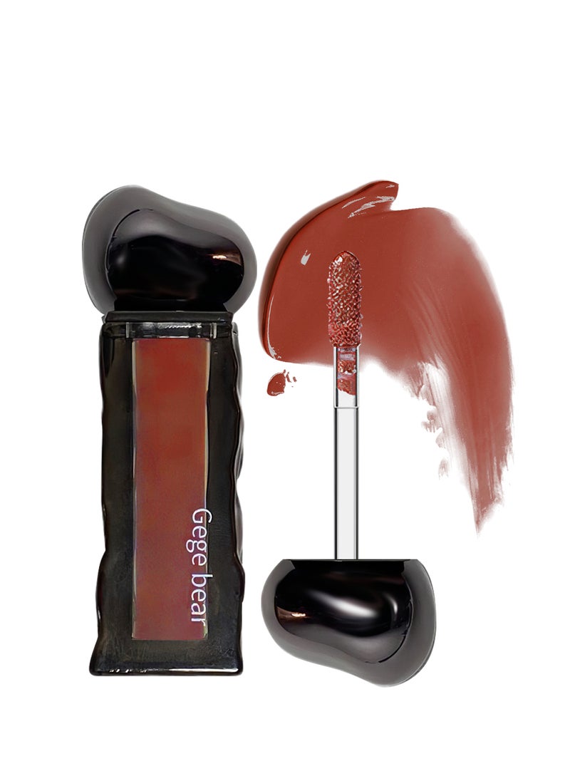 Gege bear - Iceberg Lava Moistened Lip Gloss, Mirror Glaze, Long-Lasting Nonstick Cup Liquid Lipstick to Plump Lips and Improve Complexion - Image 1