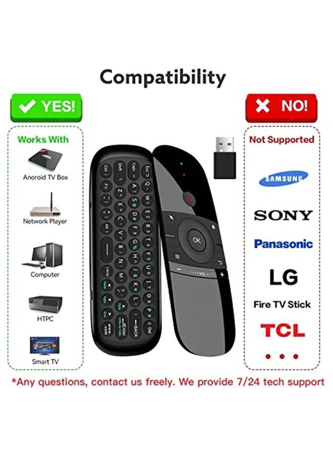 Generic - W1 Remote 2.4G Wireless Keyboard Multifunctional Remote Control for Nvidia Shield/Android TV Box/PC/Projector/HTPC/All-in-one PC - Image 1