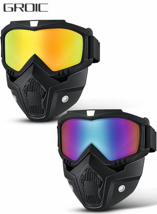 2 Pieces Motorcycle Goggles Helmet Riding Goggles Glasses With Face Cover,Motorcycle Goggles with Detachable Mask,Windproof Helmet Glasses for Outdoor Activities,Riding Glasses - pzsku/Z062793C6936144BBFCB3Z/45/1746438371/36c5f198-3cef-420f-bab4-3700841a5621
