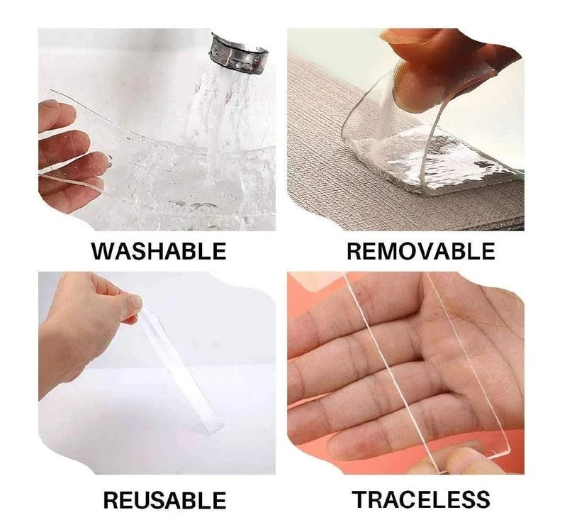 SPRADE Ivy Grip Tape Strong Removable Washable and Reusable Anti Slip Double Sided Transparent Tape - Image 4